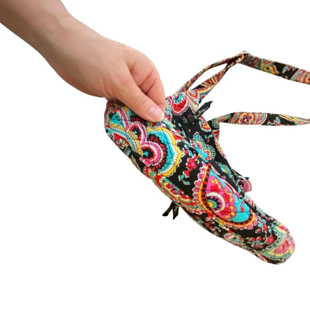 Vera Bradley Womens Parisian Paisley Crossbody Bag Floral Quilted Boho Casual